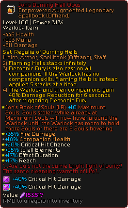 Chronicon Burning Hells Warlock Build (Endless 40+)